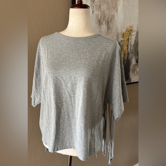 Fringe oversized top in heather gray - Picture 5 of 11